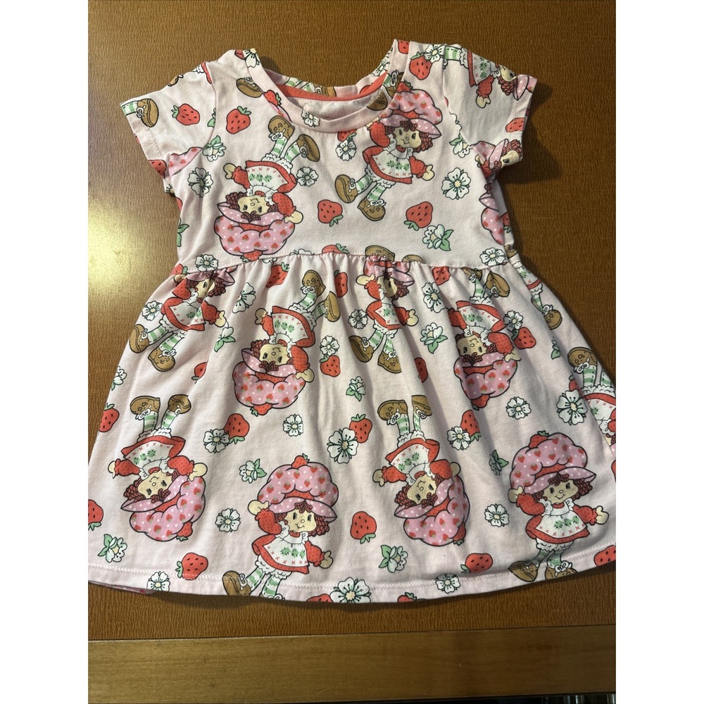 The World Of Strawberry Shortcake Dress Toddler Girls Size 2T Pink Short Sleeve